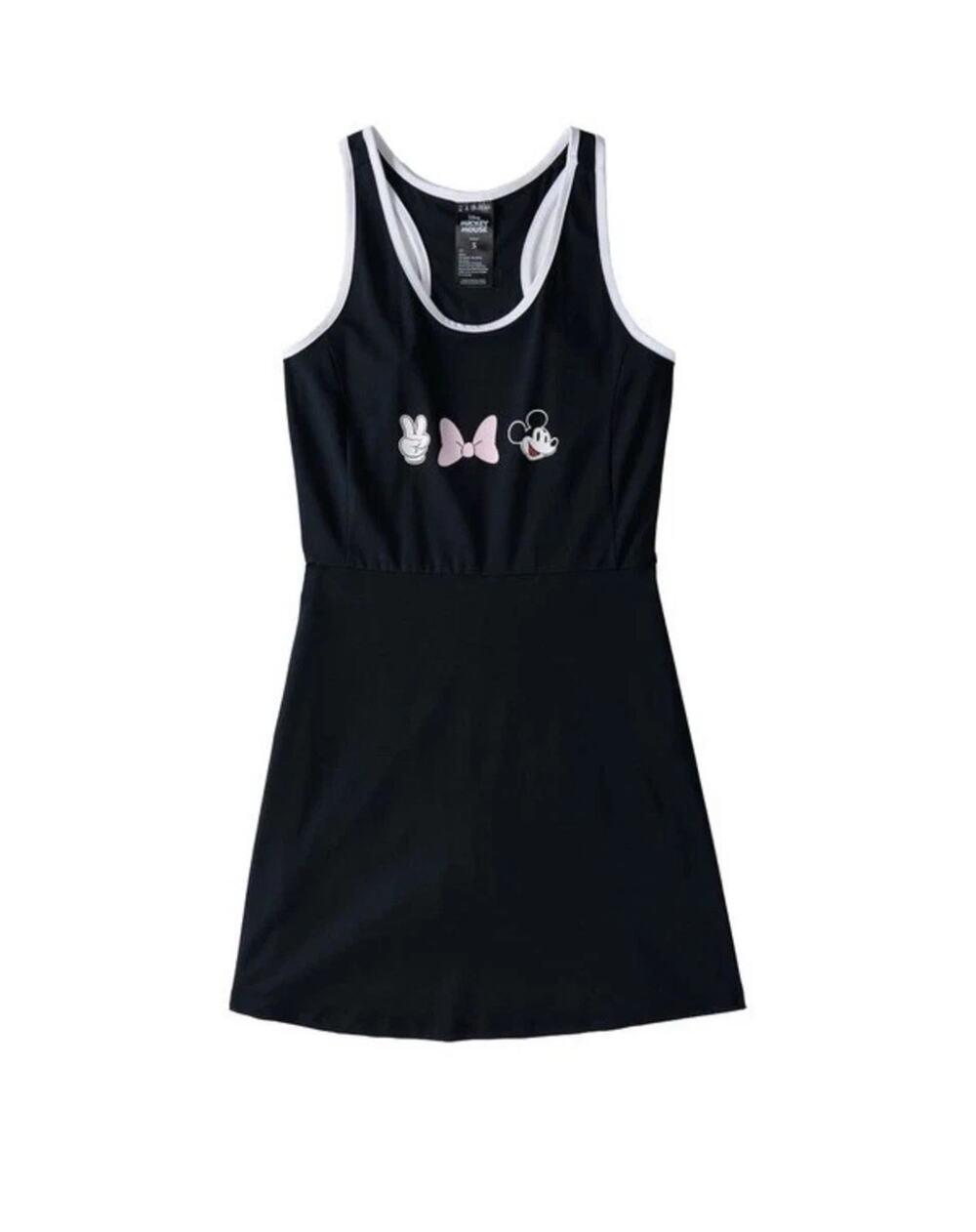 Disney Aldi Mickey Mouse Athleisure Dress Womens XL Black Built In Shorts NWT